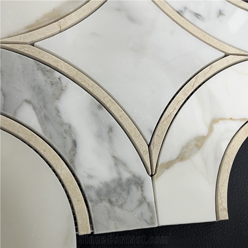 Real Marble Stone Calacatta Gold Mosaic Wall Floor Tiles
